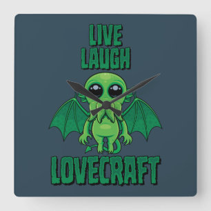 Live Laugh Lovecraft Cute Cthulhu Square Wall Clock