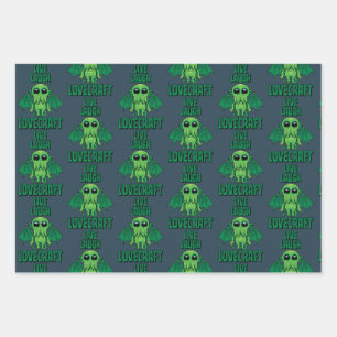 Live Laugh Lovecraft Cute Cthulhu Wrapping Paper Sheet