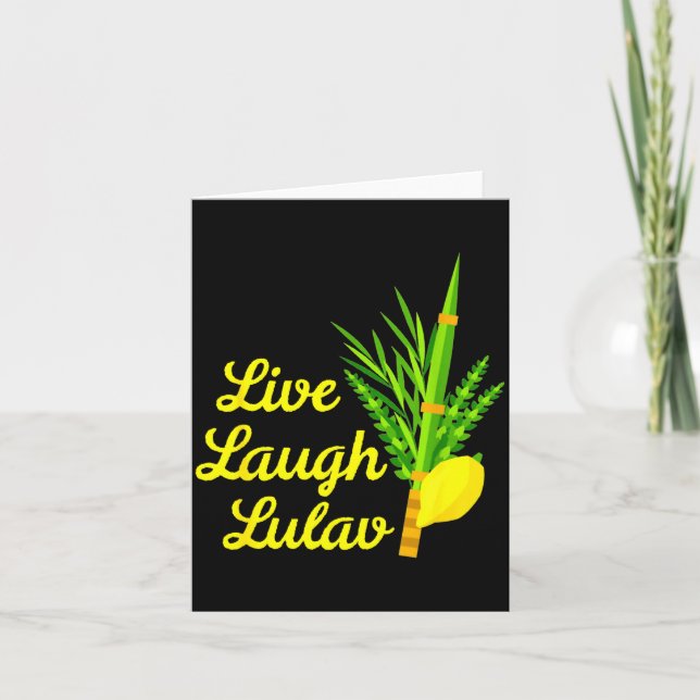 Live Laugh Lulav Etrog Happy Sukkot Jewish Sukkah  Card (Front)