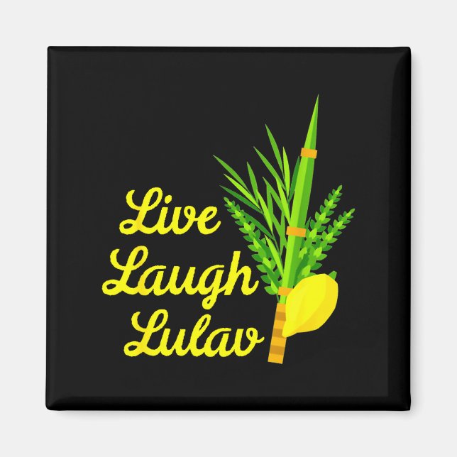 Live Laugh Lulav Etrog Happy Sukkot Jewish Sukkah  Magnet (Front)