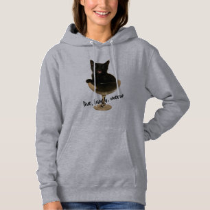 Live Laugh Meow - Funny Black Cat Hoodie
