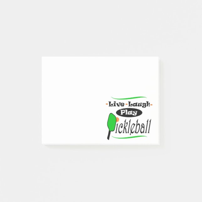 Live Laugh Play Pickleball Pickle ball Players Gif Post-it Notes (Front)
