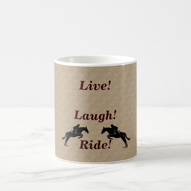 Live! Laugh! Ride Horse Coffee Mug (Center)