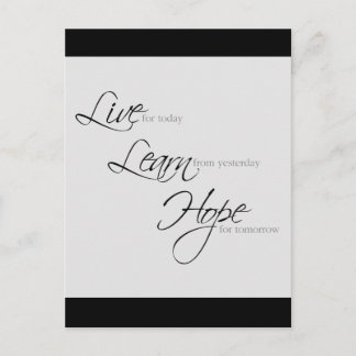 "Live, Learn, Hope" Postcard