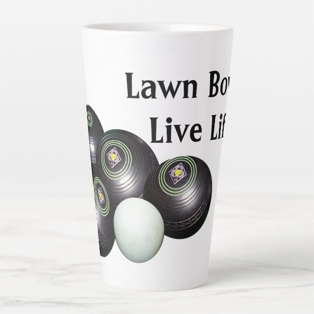 Live Life And Play Lawn Bowls, Latte Mug (Front)