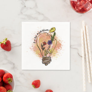 live life in full bloom Wildflower Quote Napkin
