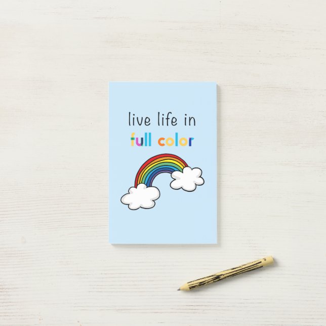 Live Life in Full Colour Rainbow Post-it Notes (On Desk)