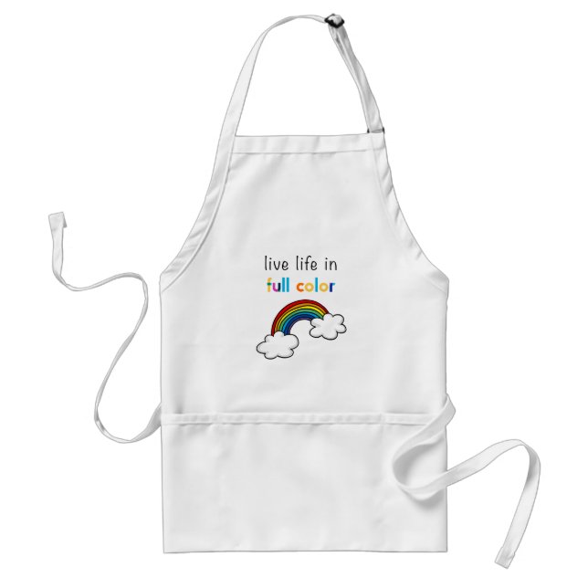 Live Life in Full Colour Rainbow Standard Apron (Front)