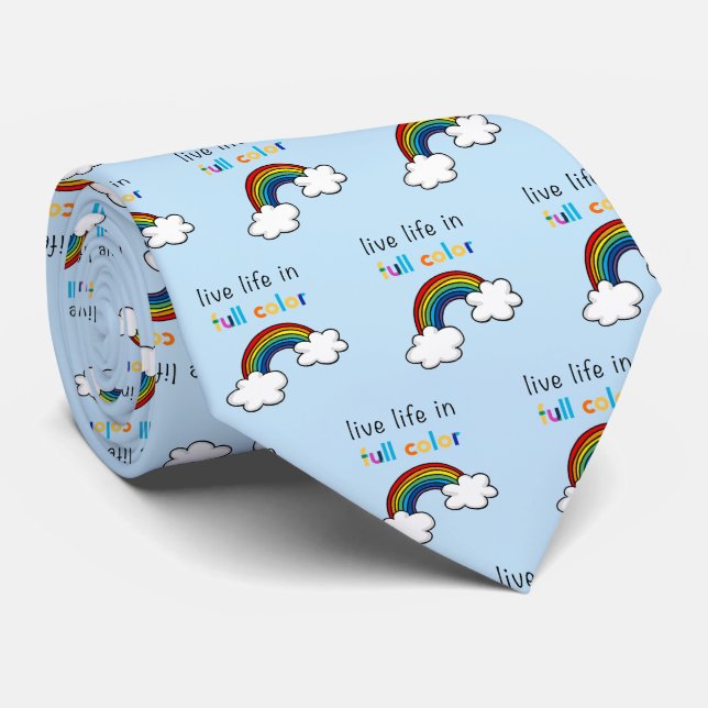 Live Life in Full Colour Rainbow Tie (Rolled)