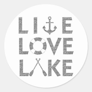 LIVE LIFE LAKE CLASSIC ROUND STICKER