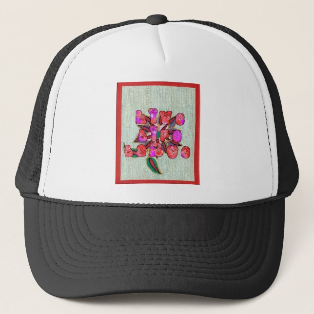 "Live Life Large" Art Print Trucker Hat (Front)