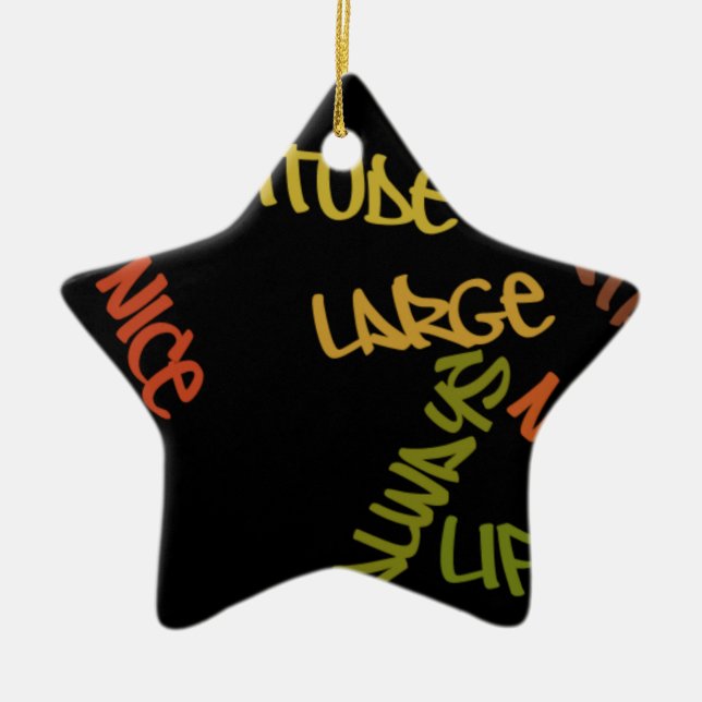 Live Life Large Word Art Print Ceramic Tree Decoration (Front)