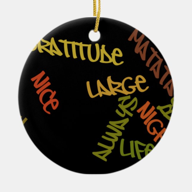 Live Life Large Word Art Print Ceramic Tree Decoration (Front)