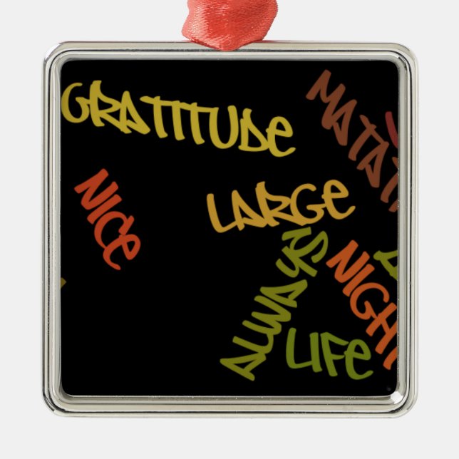Live Life Large Word Art Print Metal Tree Decoration (Front)