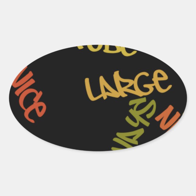 Live Life Large Word Art Print Oval Sticker (Front)