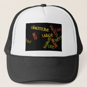 Live Life Large Word Art Print Trucker Hat