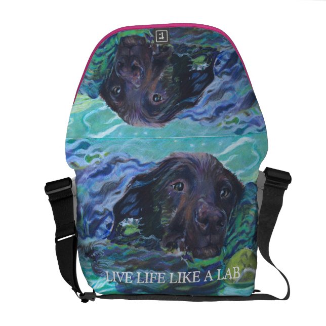 Live Life Like A Lab Messenger Bag (Back Open)