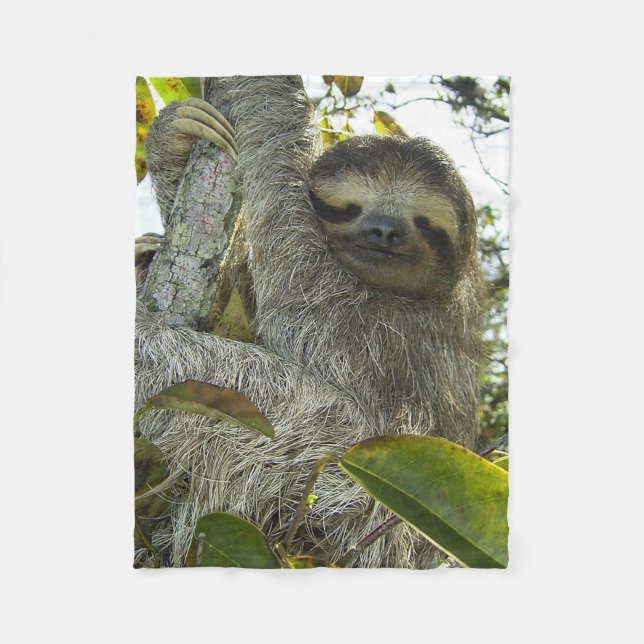 Live Life Like a Sloth Fleece Blanket (Front)