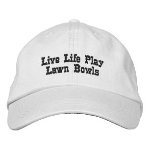 Live Life Play Lawn Bowls Embroidered Logo, Hat