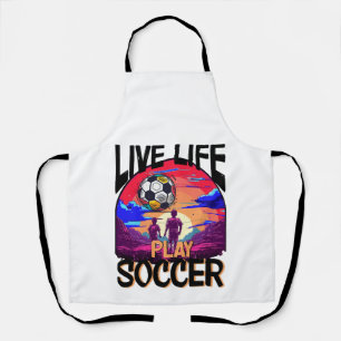 Live Life Play Soccer, Sports Father Son Cooking Apron