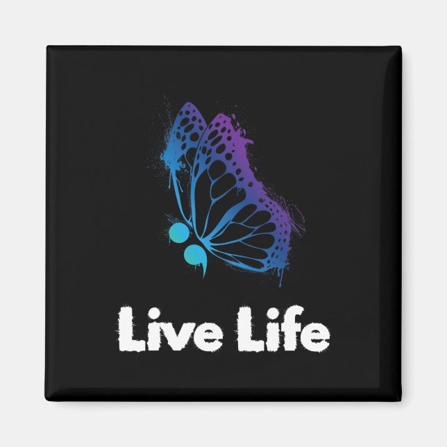 Live Life Semicolon Love And Support Suicide Aware Magnet (Front)