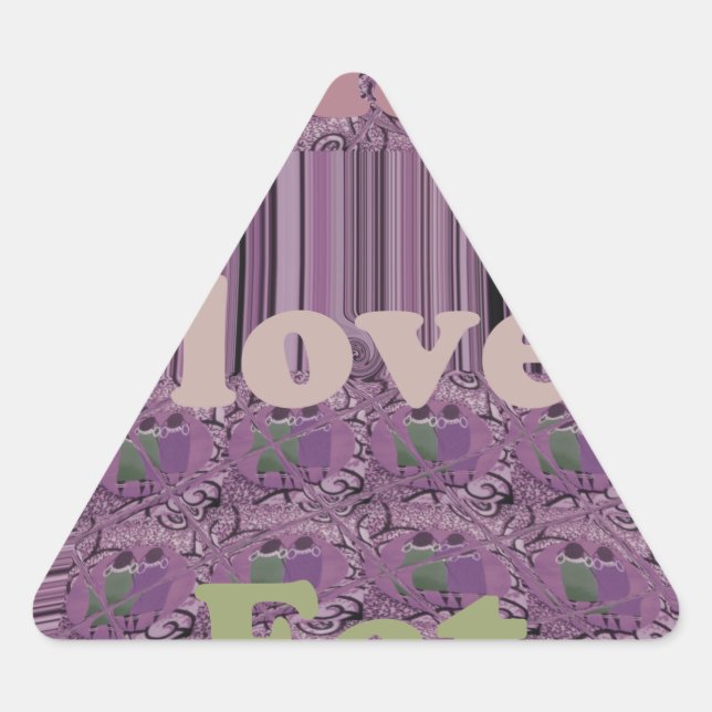 Live Life to the Fullest: Eat, Love, Play Design Triangle Sticker (Front)