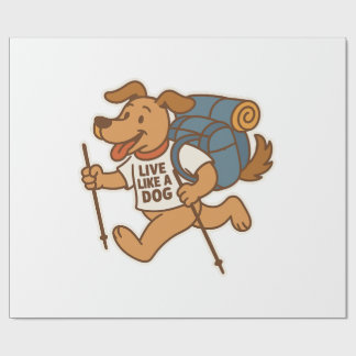 Live Like a Dog Hiking Wrapping Paper