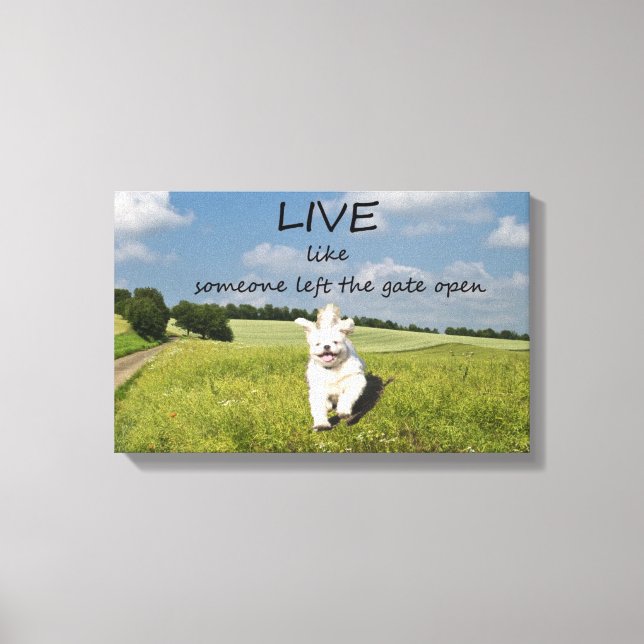 Live Like Someone Left the Gate Open Canvas Poster Print (Front)