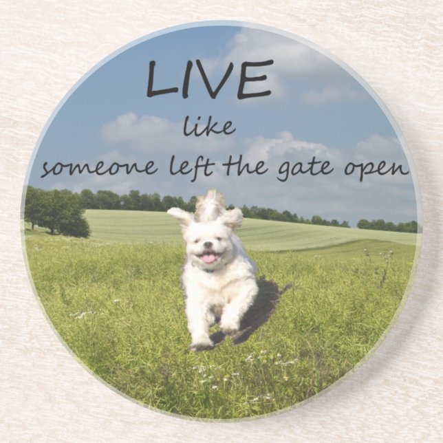 "Live Like Someone Left the Gate Open" Coaster (Front)