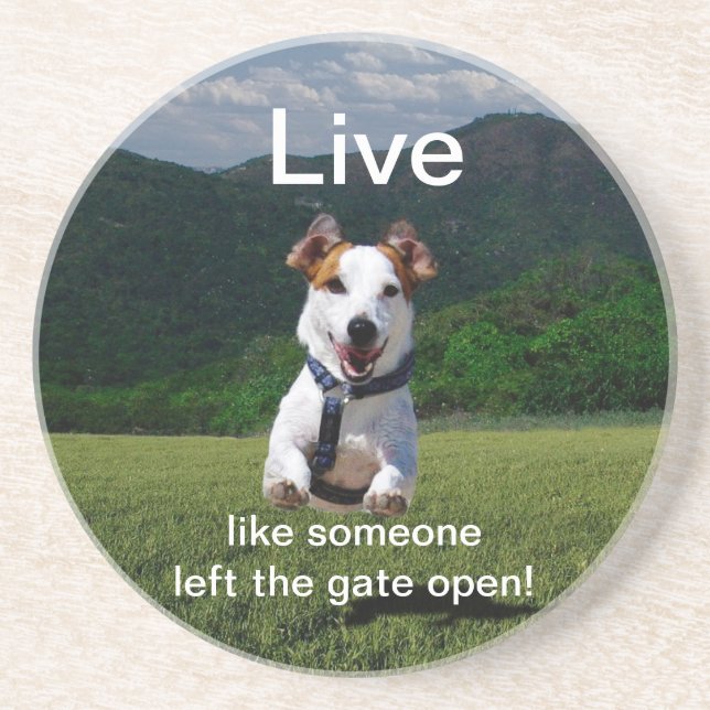 "Live Like Someone Left the Gate Open" Coaster (Front)