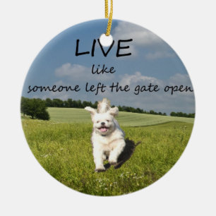 "Live Like Someone Left the Gate Open" Ornament