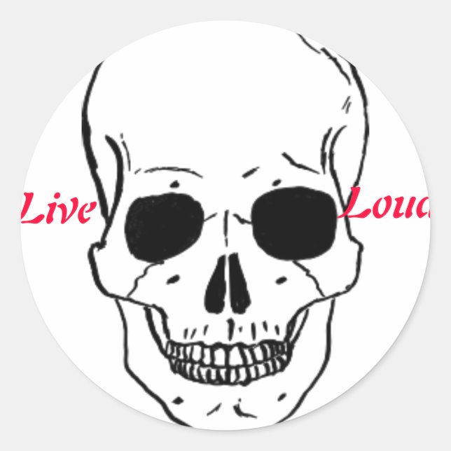 Live LOUD Classic Round Sticker (Front)