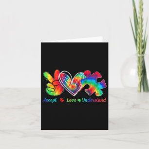 Live Love Accept Autism Awareness Support Acceptan Card