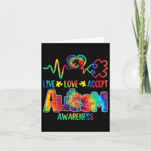 Live Love Accept Autism Awareness Support Acceptan Card