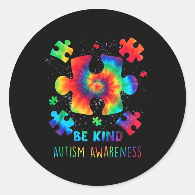 Live Love Accept Autism Awareness Support Acceptan Classic Round Sticker (Front)