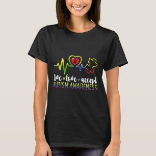 Live Love Accept Autism Awareness T-Shirt