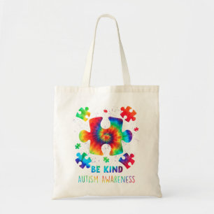 Live Love Accept Autism Awareness Tie Dye Autism M Tote Bag