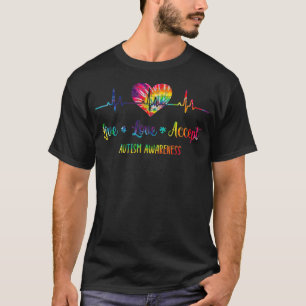 Live Love Accept Autism Awareness Tie Dye Puzzle A T-Shirt