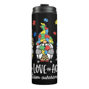 Live Love Accept Cute Gnome Autism Awareness Desig Thermal Tumbler
