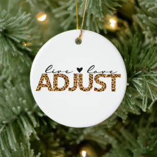 Live Love Adjust, Chiropractic Christmas Gift,  Ceramic Tree Decoration