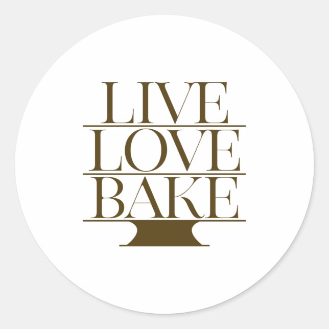 LIVE LOVE BAKE CLASSIC ROUND STICKER (Front)