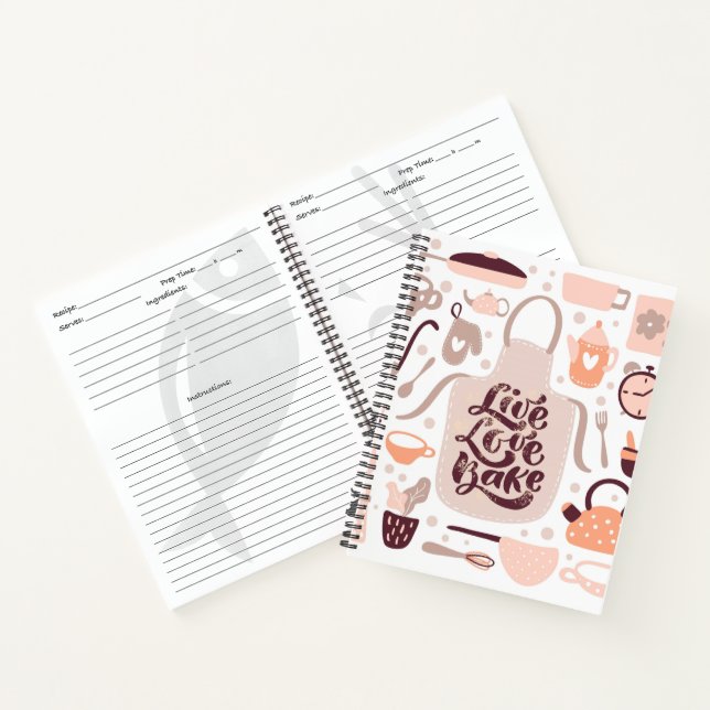 Live Love Bake Recipe  Notebook (Inside)