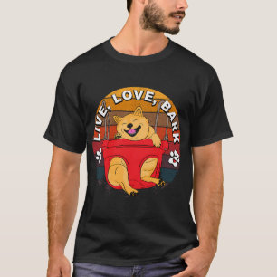 Live Love Bark-retro sunset dog face artistic T-Shirt
