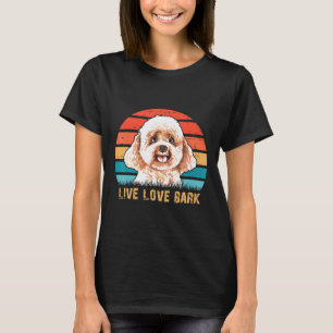 Live Love Bark Retro Vintage Poodle Funny Dog Love T-Shirt