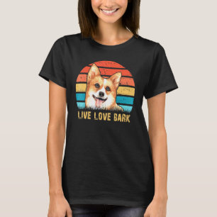 Live Love Bark Retro Vintage Welsh Corgi Dog T-Shirt