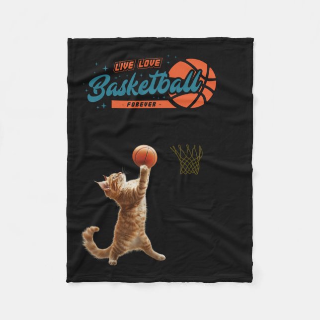 Live Love Basketball Forever  Fleece Blanket (Front)