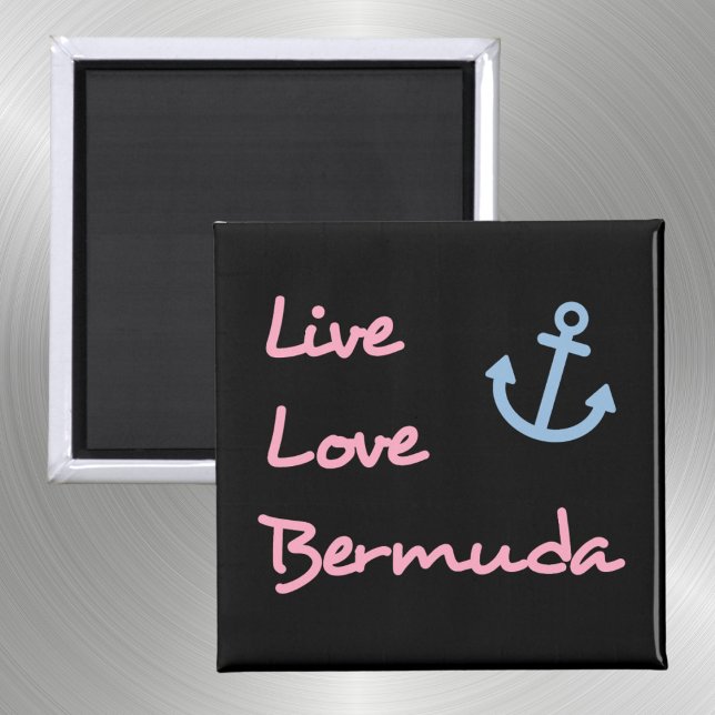 Live Love Bermuda Script Text with Anchor Dark Magnet (Creator Uploaded)