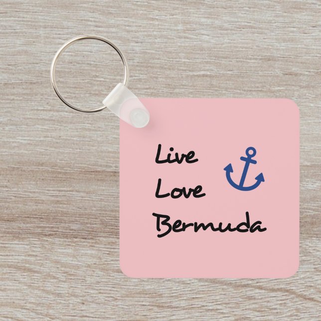 Live Love Bermuda Script Text with Anchor Key Ring (Creator Uploaded)