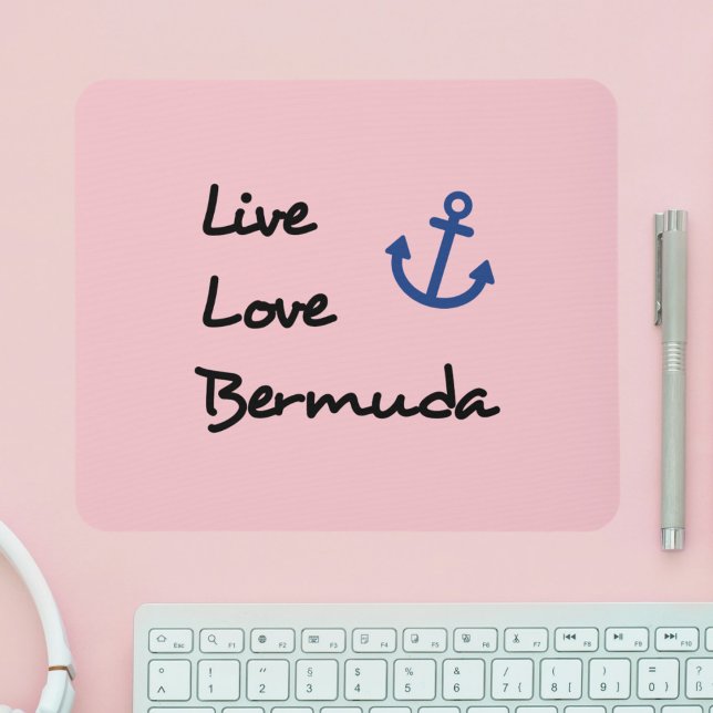 Live Love Bermuda Script Text with Anchor Mouse Mat (Creator Uploaded)