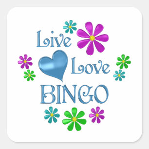 Live Love Bingo Square Sticker